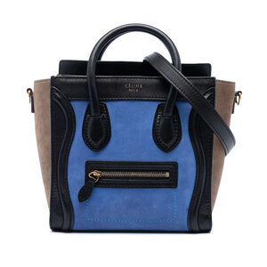 Pre-Loved Celine Nano Tricolor Nubuck and Calfskin Luggage Tote